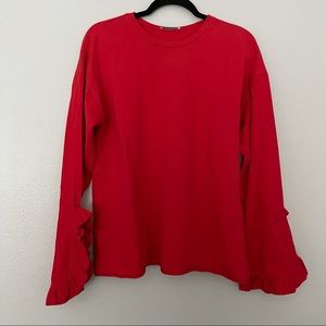 zara frill sleeve top